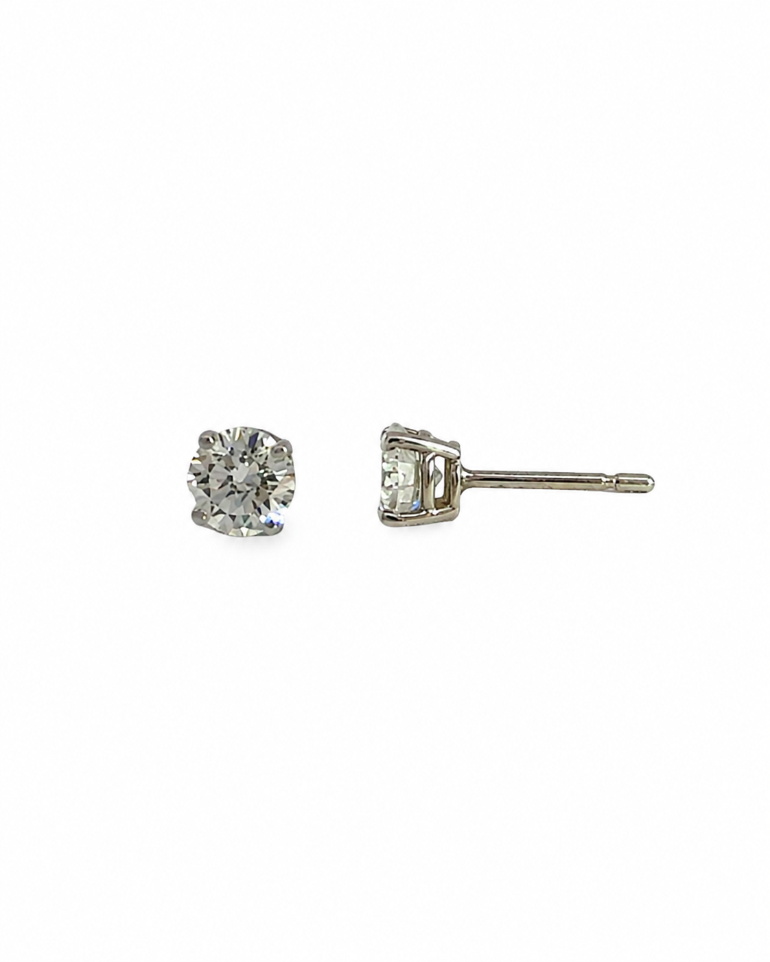 1.5ct Natural Diamond Studs in 14K White Gold by Alexandra Mann Jewelry