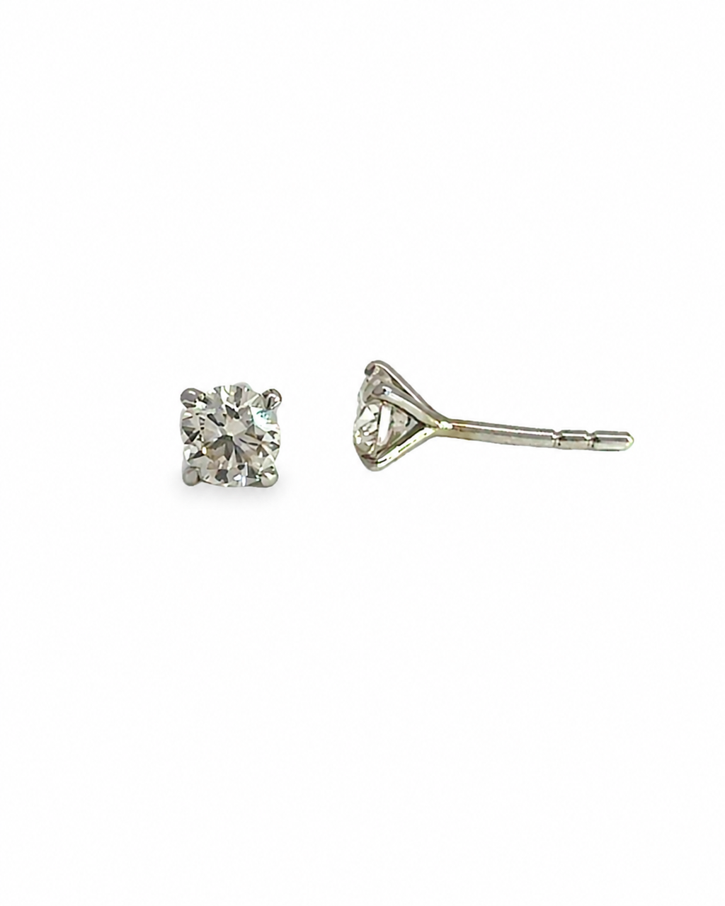 1ct Natural Diamond Martini Studs in 14K White Gold by Alexandra Mann Jewelry