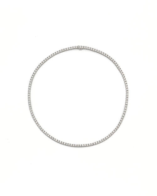 Classic Diamond Tennis Necklace in 14K Gold by Alexandra Mann Jewelry