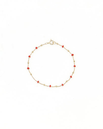 Colored and Gold Bead Bracelet