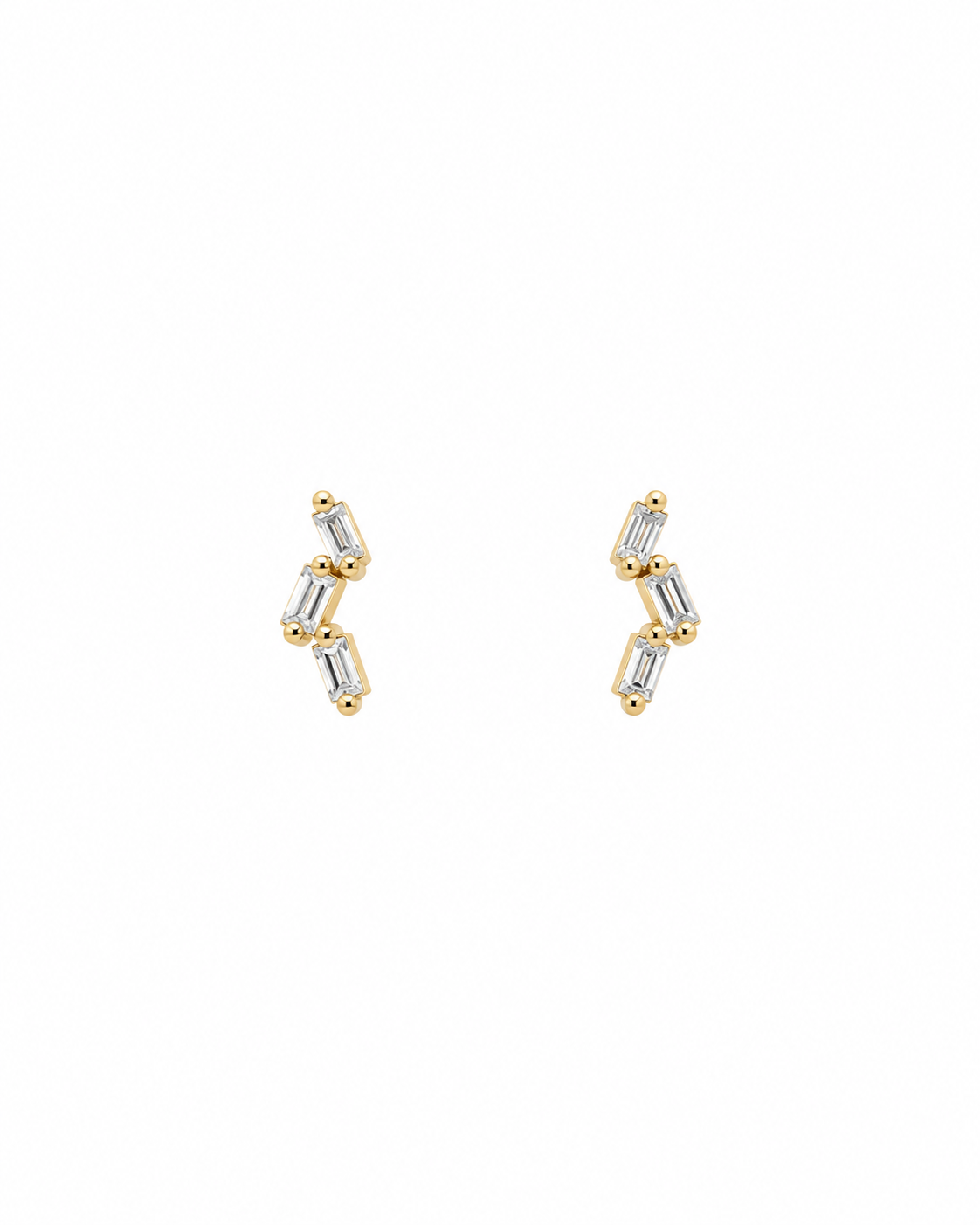 Baguette Diamond Crawler Studs