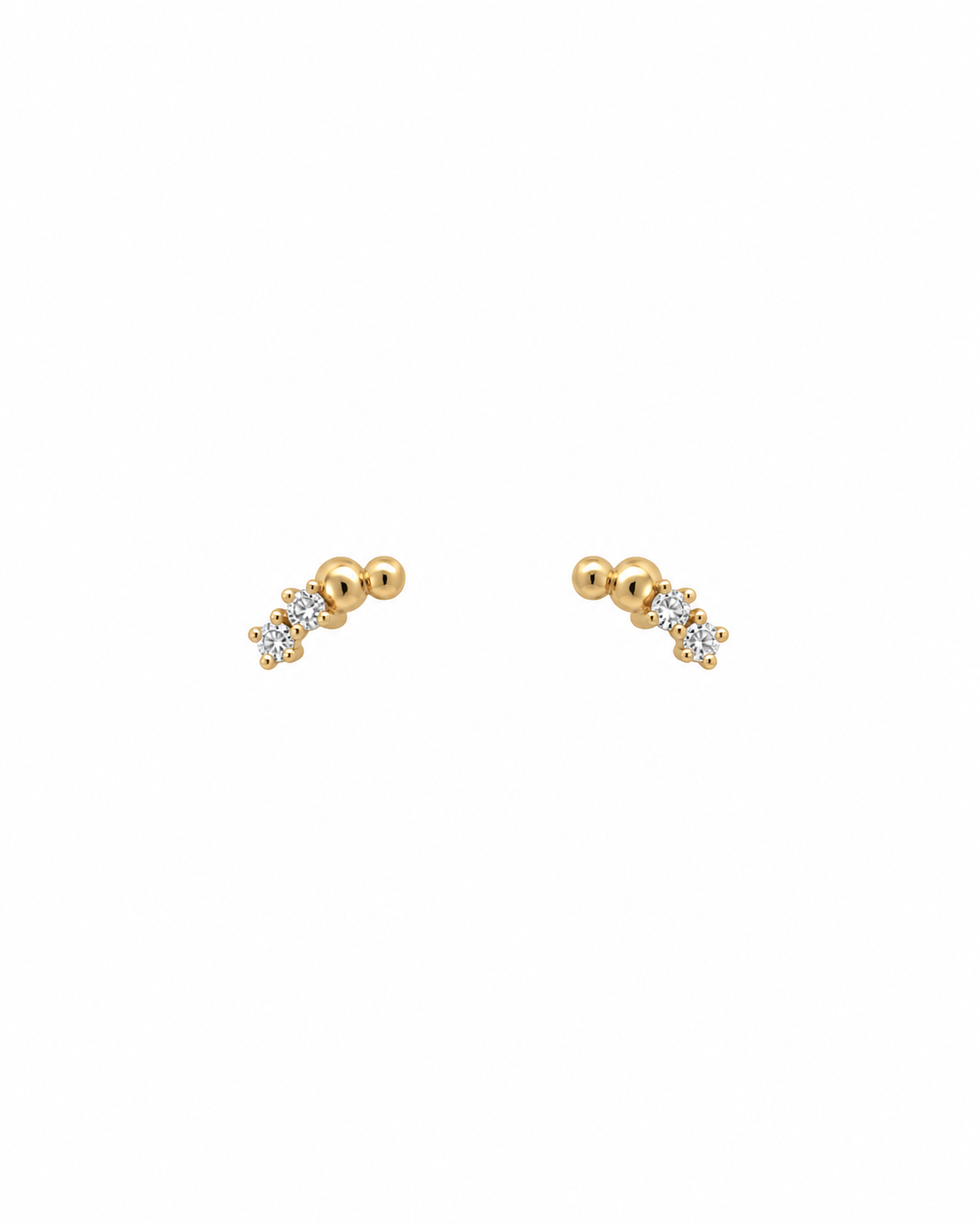 Diamond Gold Bead Crawler Stud