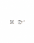 Mini four prong diamond stud earrings in 14K gold