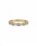 14k gold diamond heartbeat band, marquise motif pattern