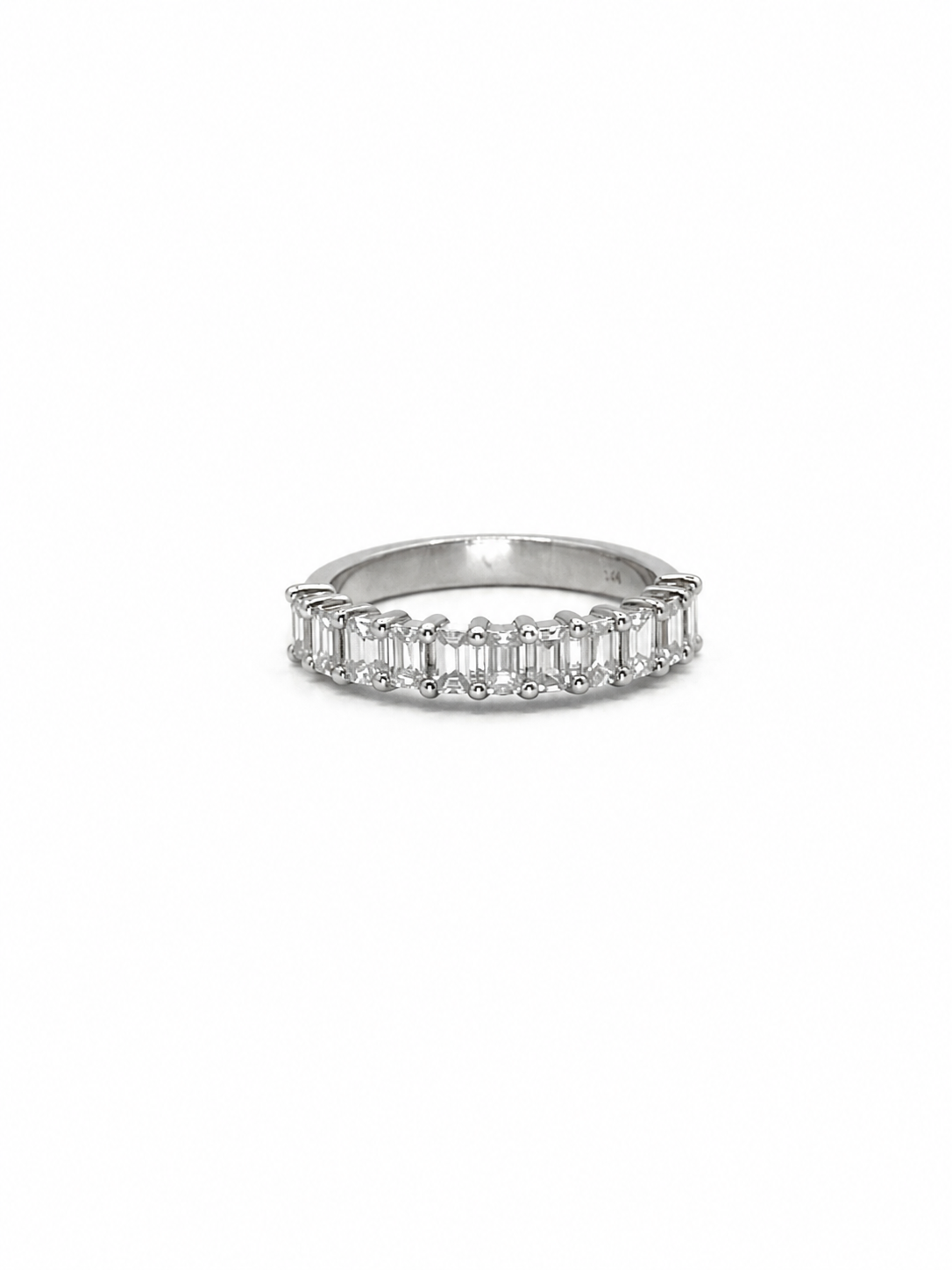 Emerald Cut Half Eternity Band