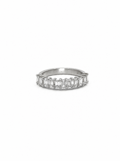 Emerald Cut Half Eternity Band