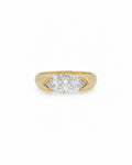 East-west marquise diamond engagement ring, yellow gold