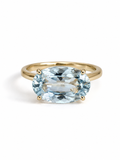 East West Set Oval Solitaire Ring
