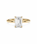 Emerald-cut diamond engagement ring, yellow gold