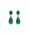 Vintage Emerald Pear Drop Earrings