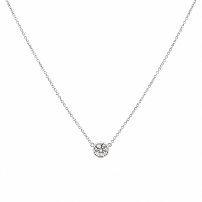 White Gold Diamond Bezel Necklace