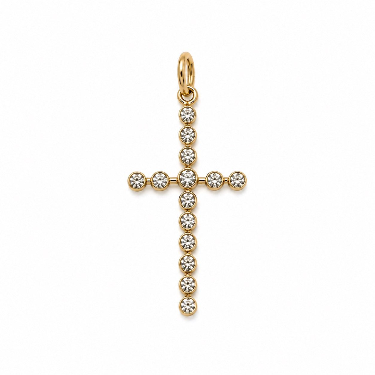 Diamond Bezel Cross Pendant