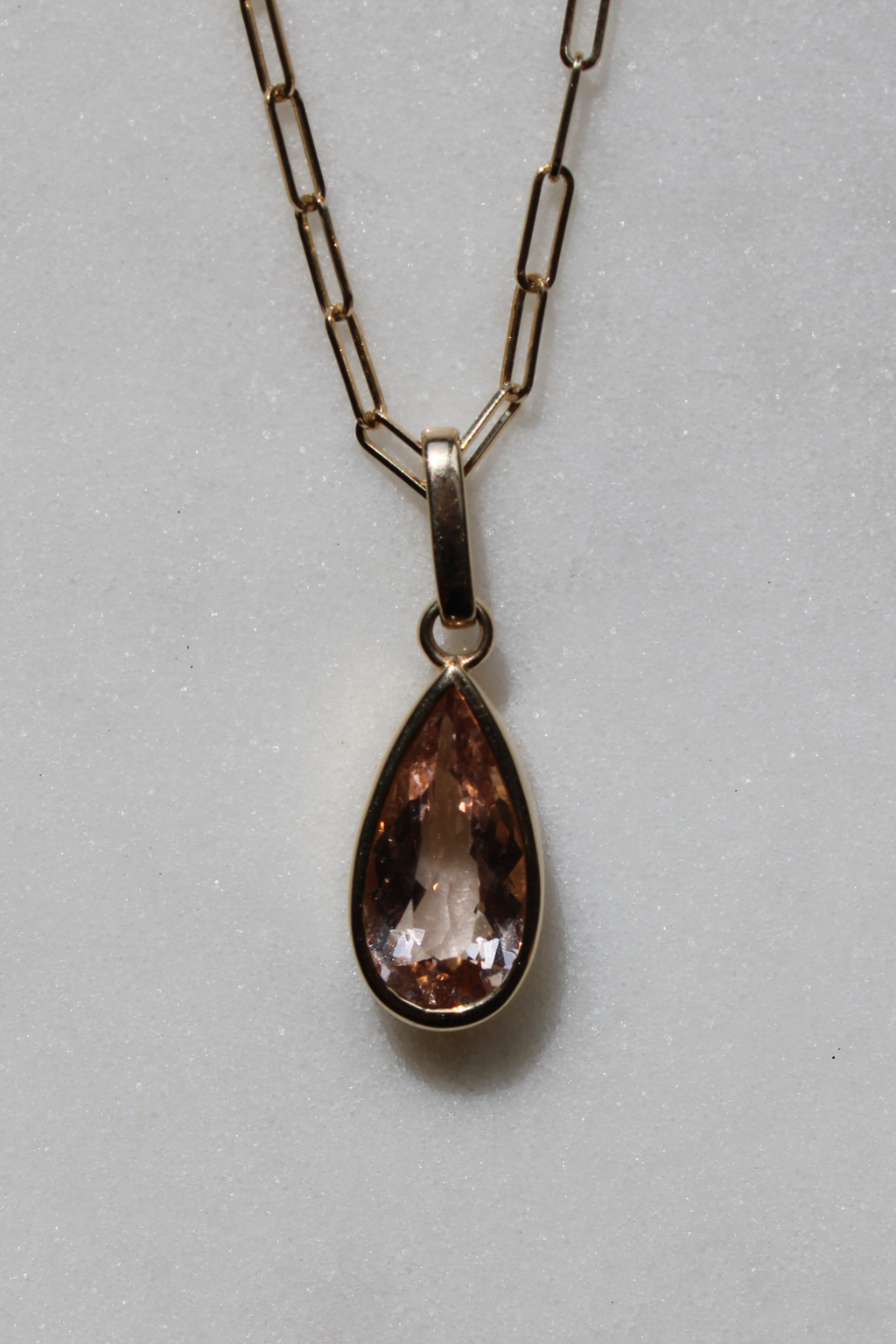 Morganite Bezel Pendant