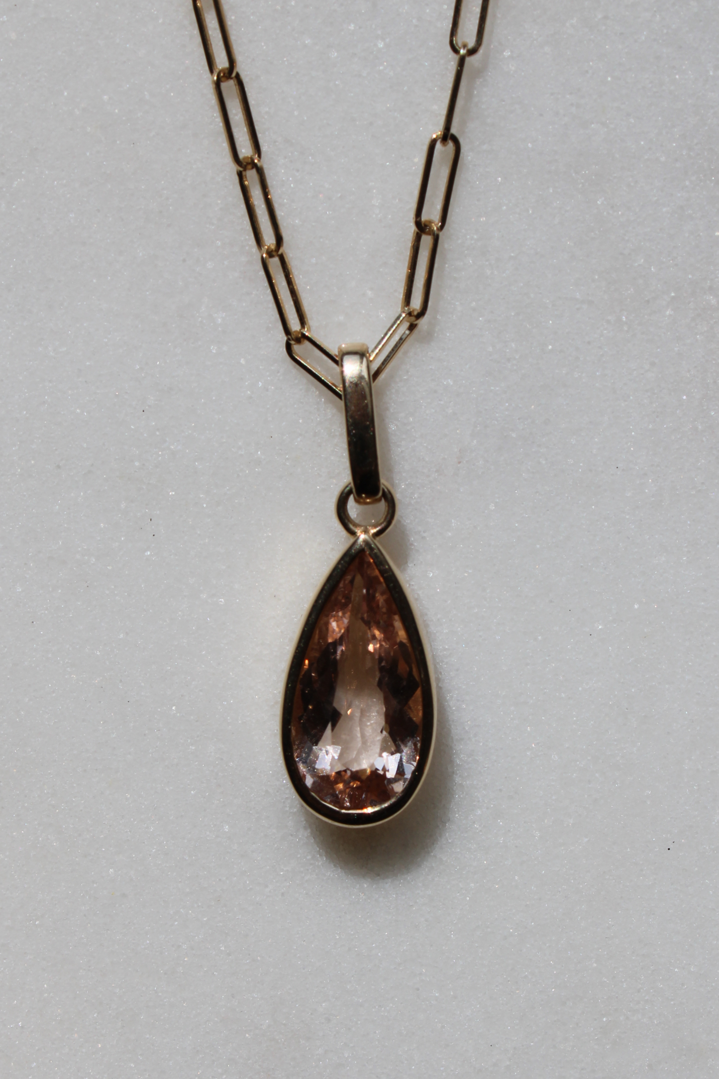 Morganite Bezel Pendant