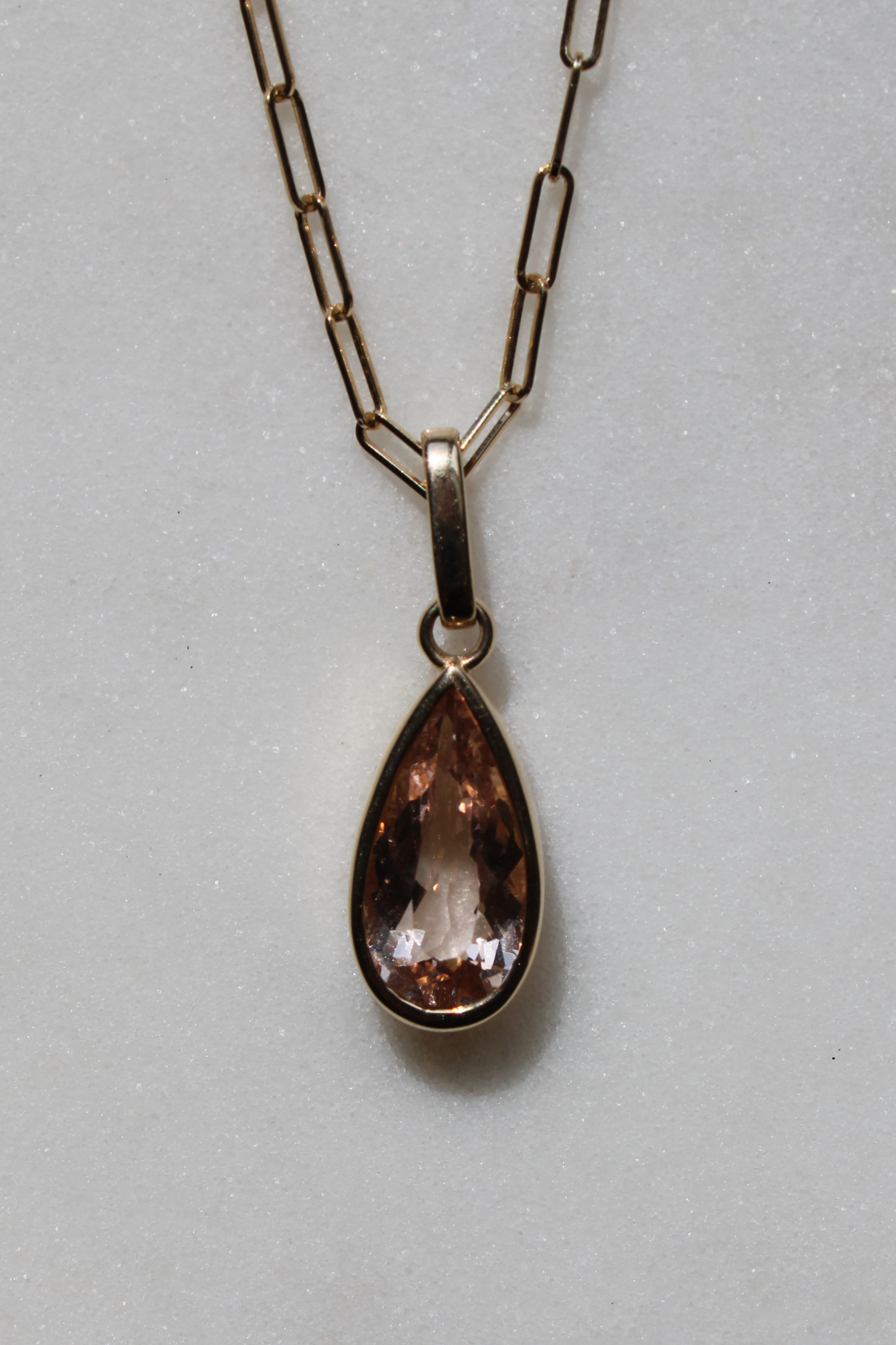 Morganite Bezel Pendant