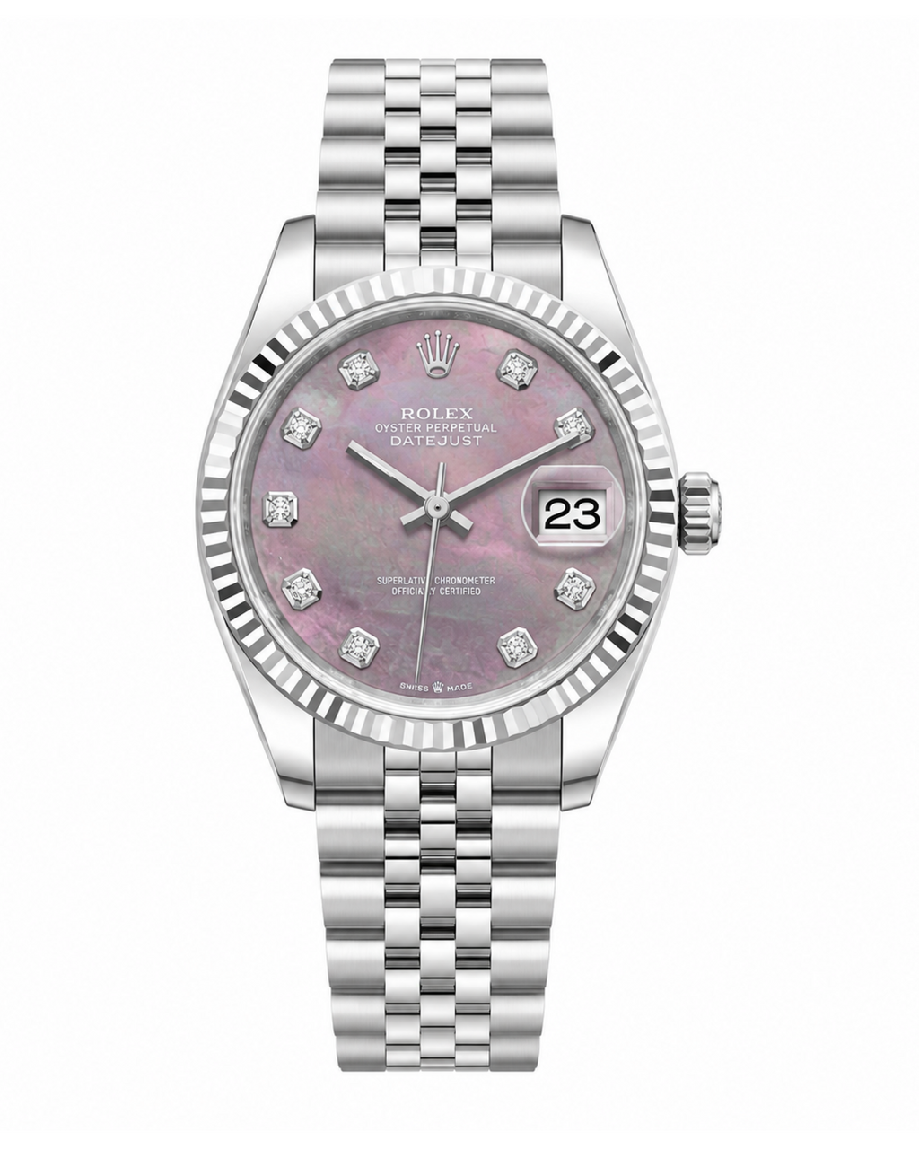 Rolex Diamond Black Mother of Pearl Datejust Jubilee