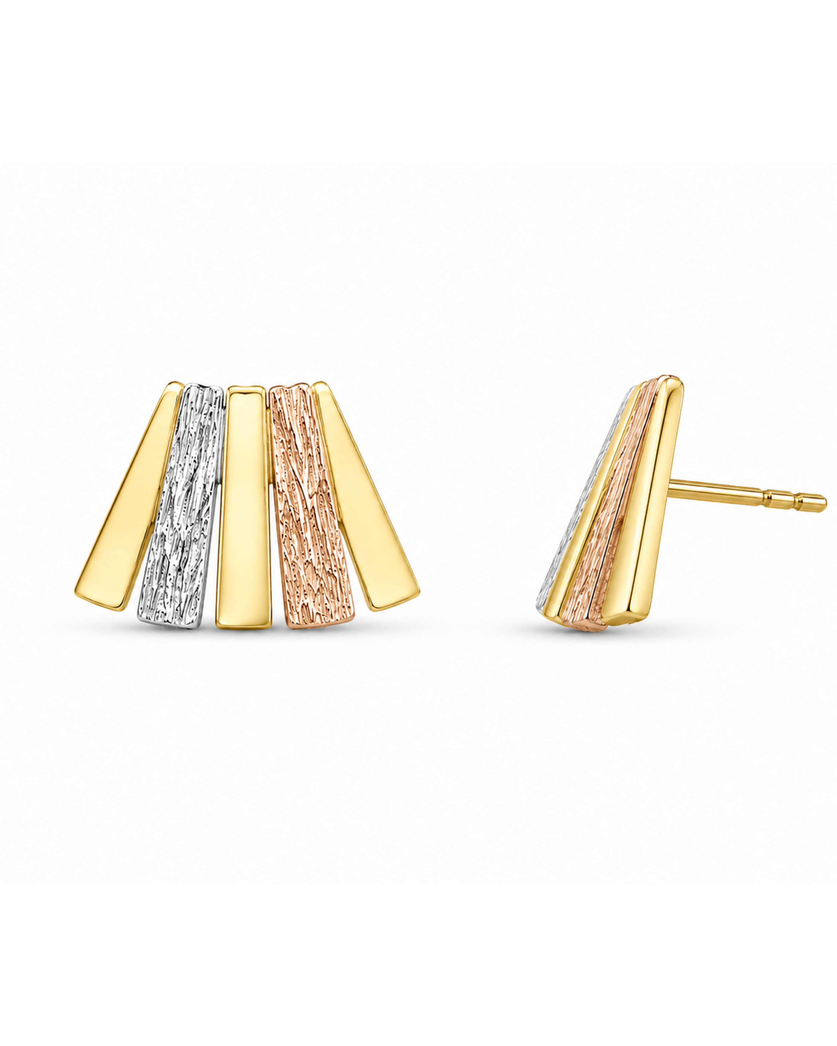 Vintage Tri Colour Fan Earrings