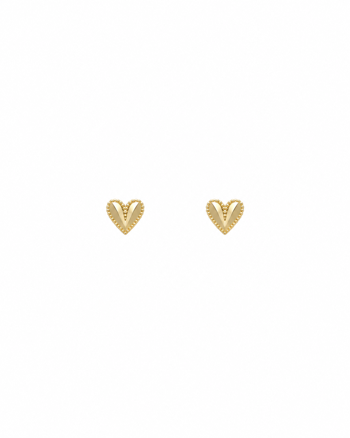 Diamond Cut Heart Flat Back Studs