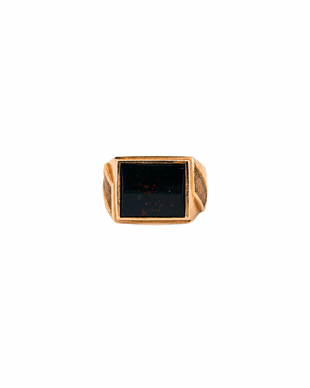 Vintage men's bloodstone signet ring in gold by Alexandra Mann Jewelry
