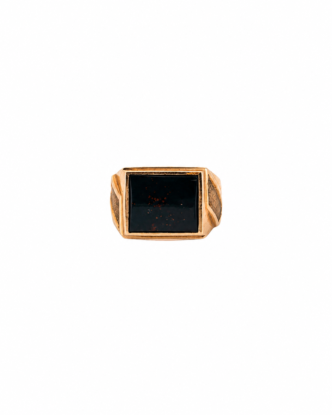 Vintage men's bloodstone signet ring in gold by Alexandra Mann Jewelry