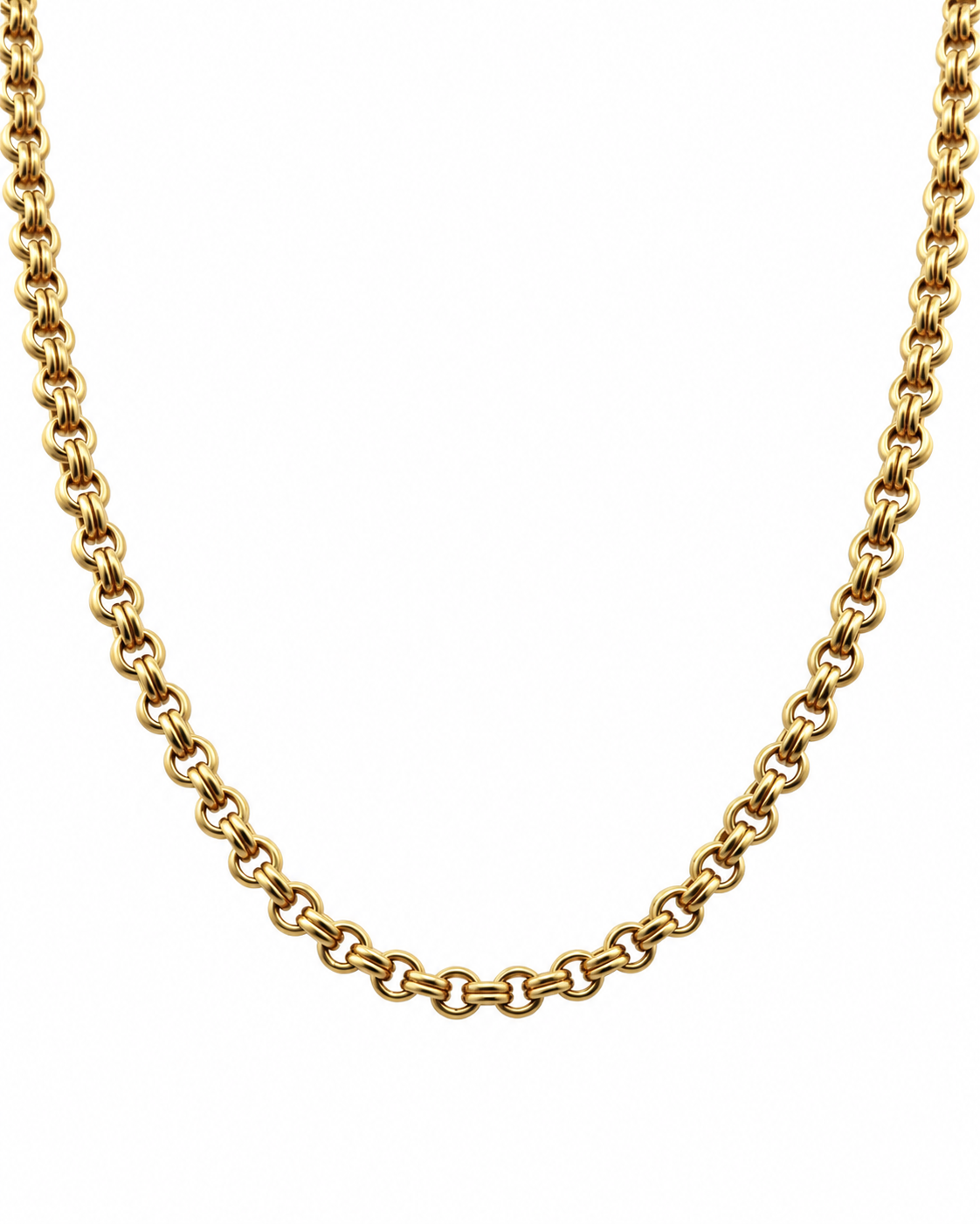 Vintage yellow gold double rolo link chain necklace by Alexandra Mann Jewelry