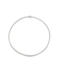 Graduated Three Prong Diamond Tennis Necklace