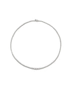 Graduated Three Prong Diamond Tennis Necklace