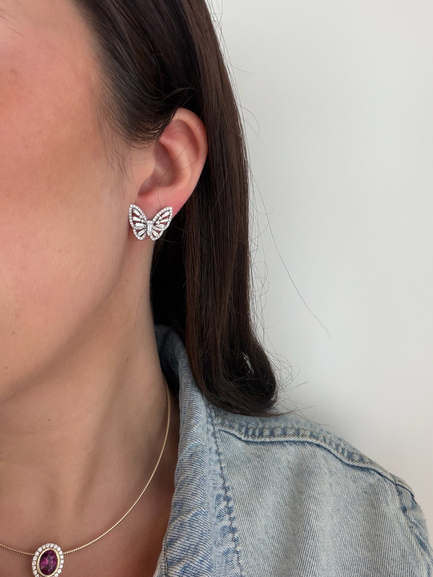 Diamond Butterfly Studs