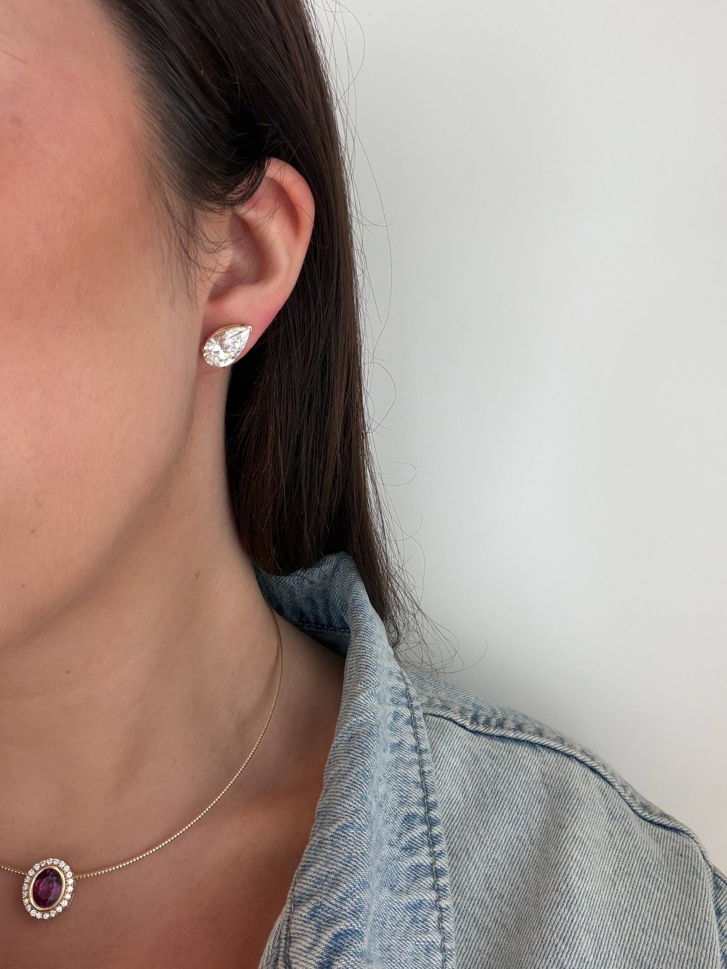 Lab Diamond Pear Studs