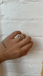 Vintage Emerald and Diamond Band