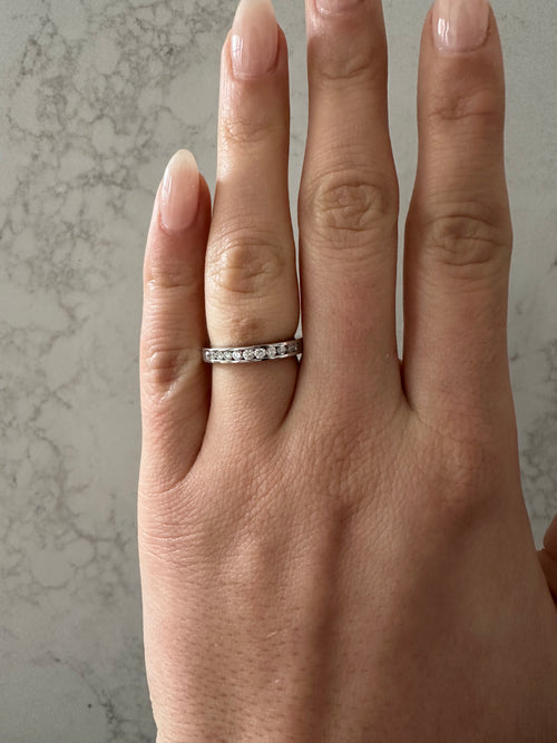Channel Set Diamond Band in Platinum, alternate view 1