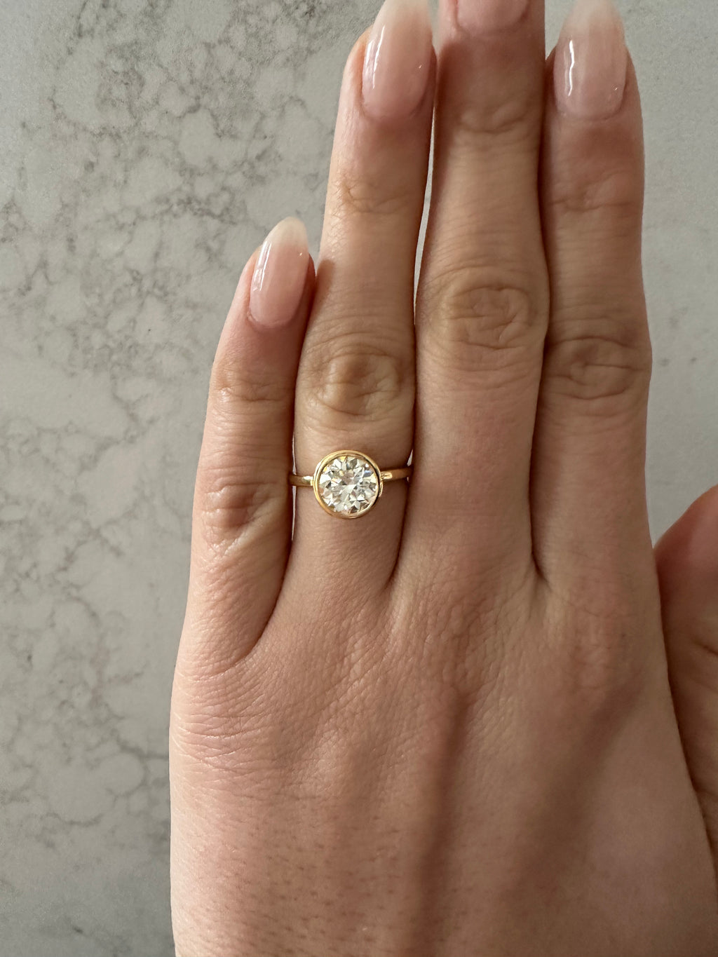 1.78 CT Round Bezel Solitaire Engagement Ring