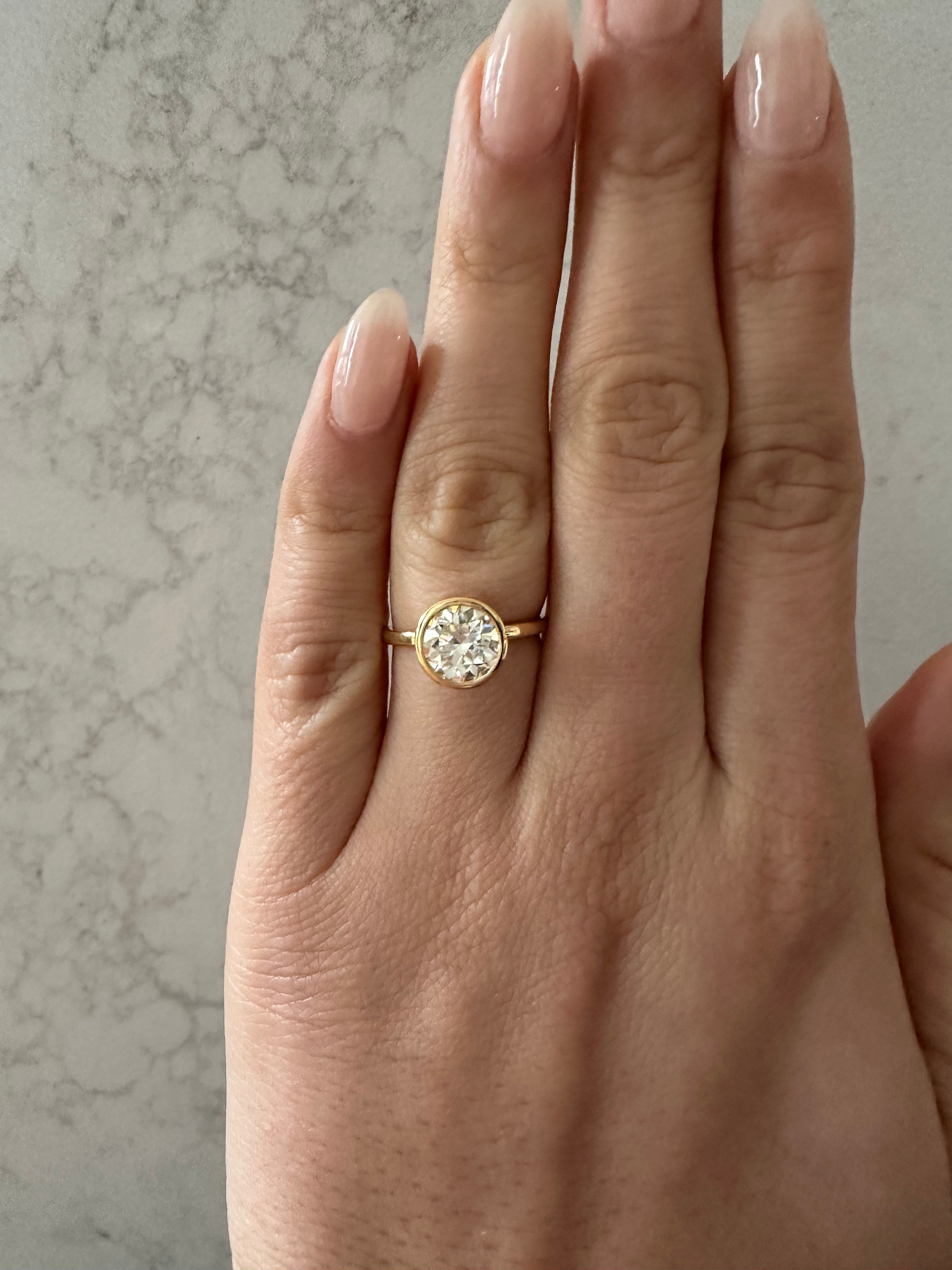 1.78 CT Round Bezel Solitaire Engagement Ring