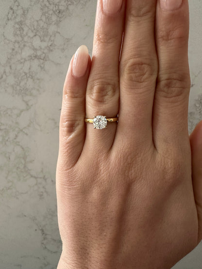 1.22 CT Round Two Tone Solitaire Engagement Ring