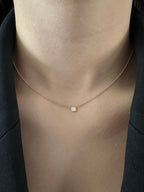 Round Solitaire Bezel Necklace