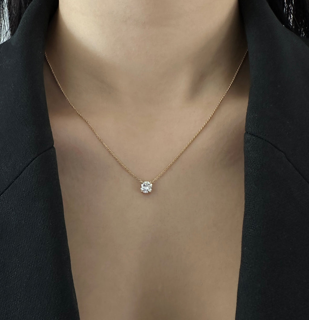 Round Solitaire Pendant Necklace