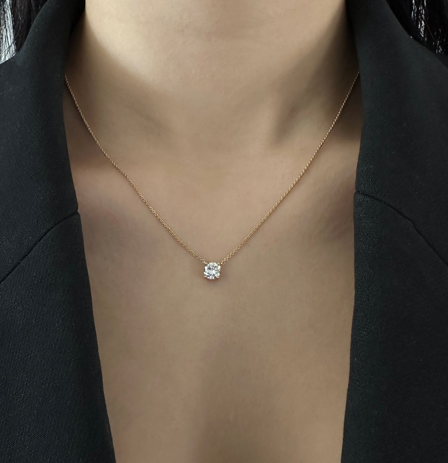 Round Solitaire Pendant Necklace