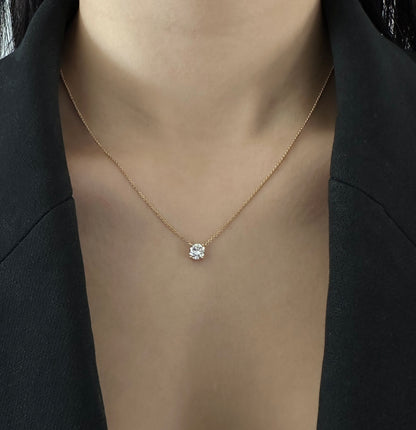 Round Solitaire Pendant Necklace