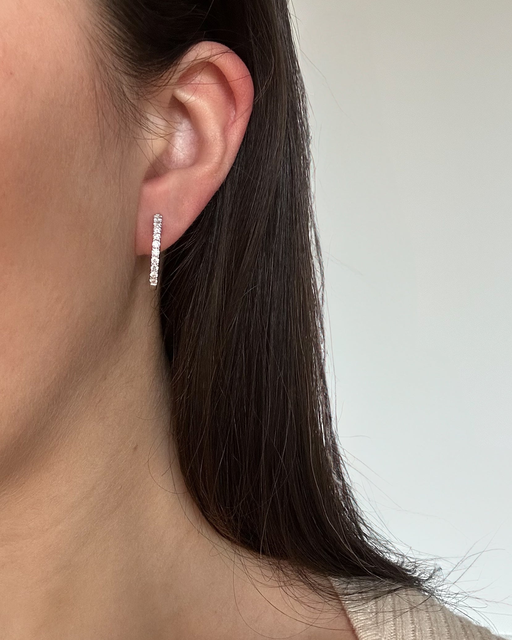 Natural Diamond Eternity Hoops