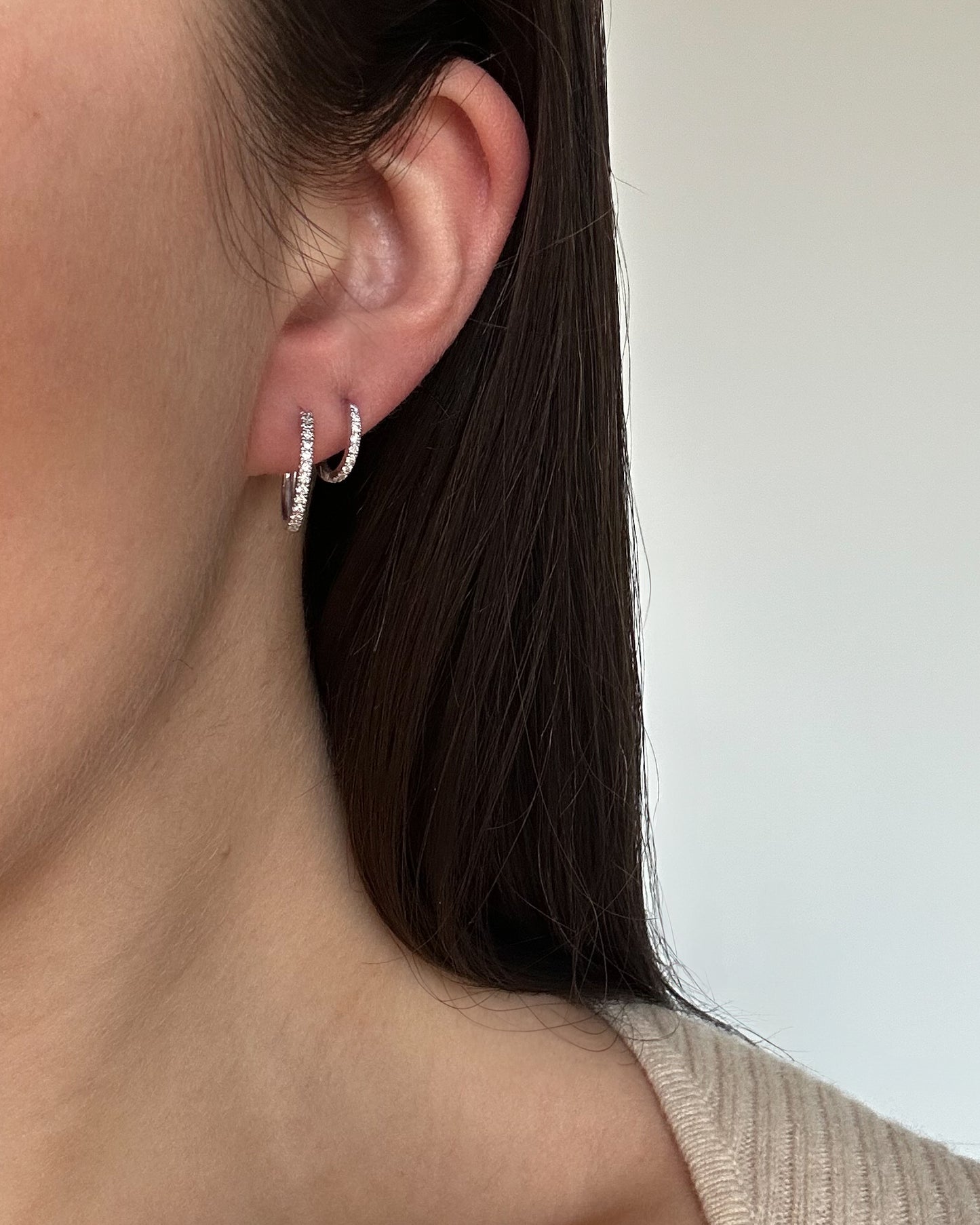 Pave Huggie Hoops