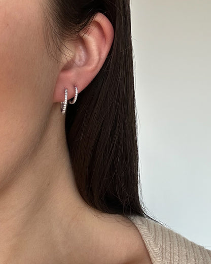 Pave Huggie Hoops