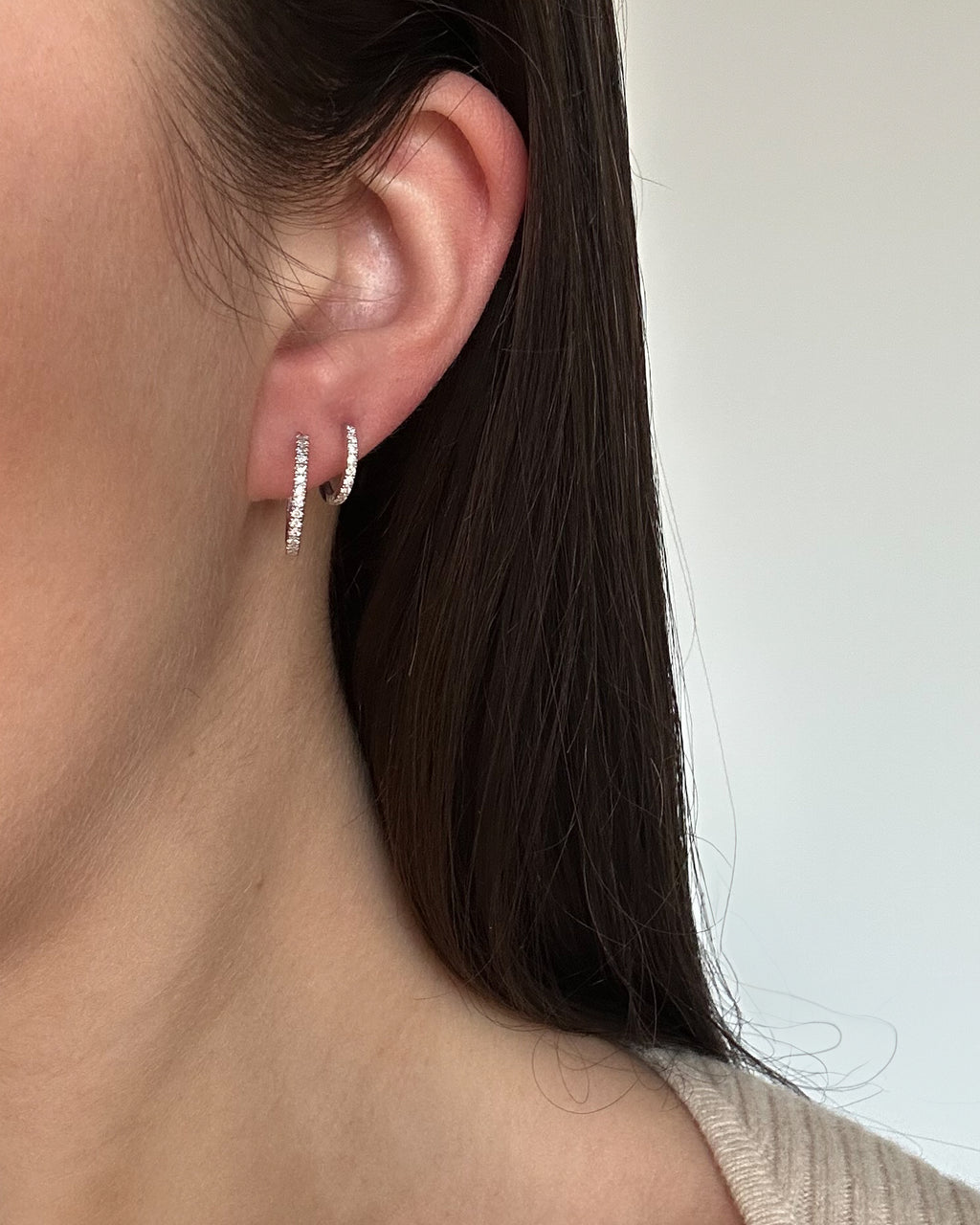 Pave Huggie Hoops