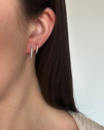 Pave Huggie Hoops