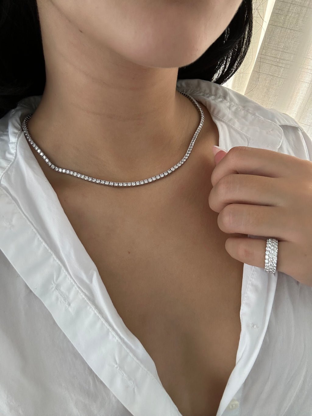 Classic Diamond Tennis Necklace