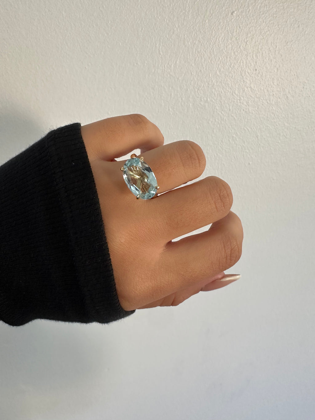 East West Set Oval Solitaire Ring