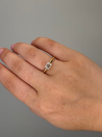 East West Emerald Ring