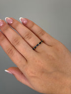 14k gold sapphire baguette ring, channel-set
