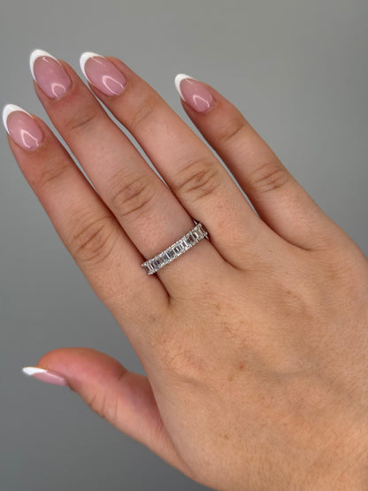 Emerald Cut Half Eternity Band