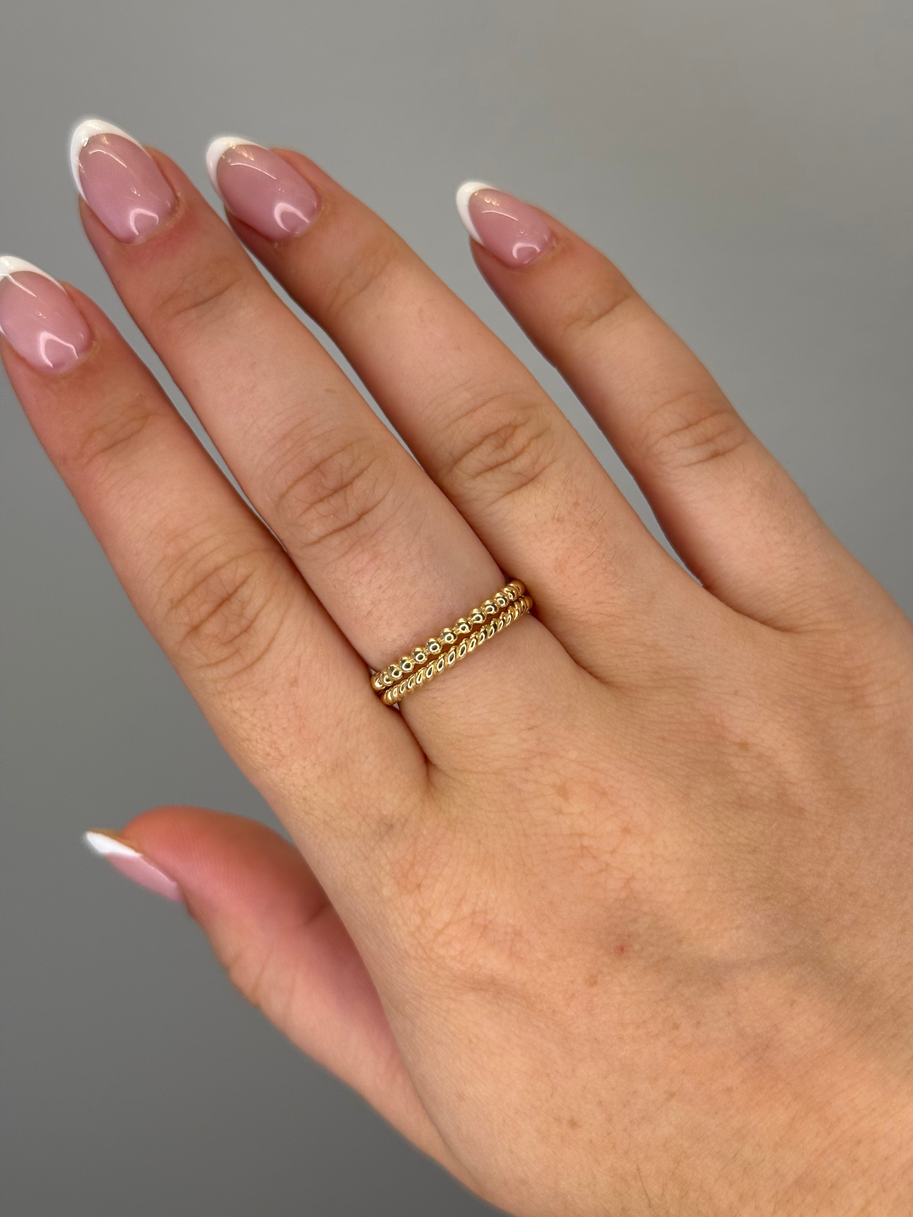 Gold Bead Stacker Ring