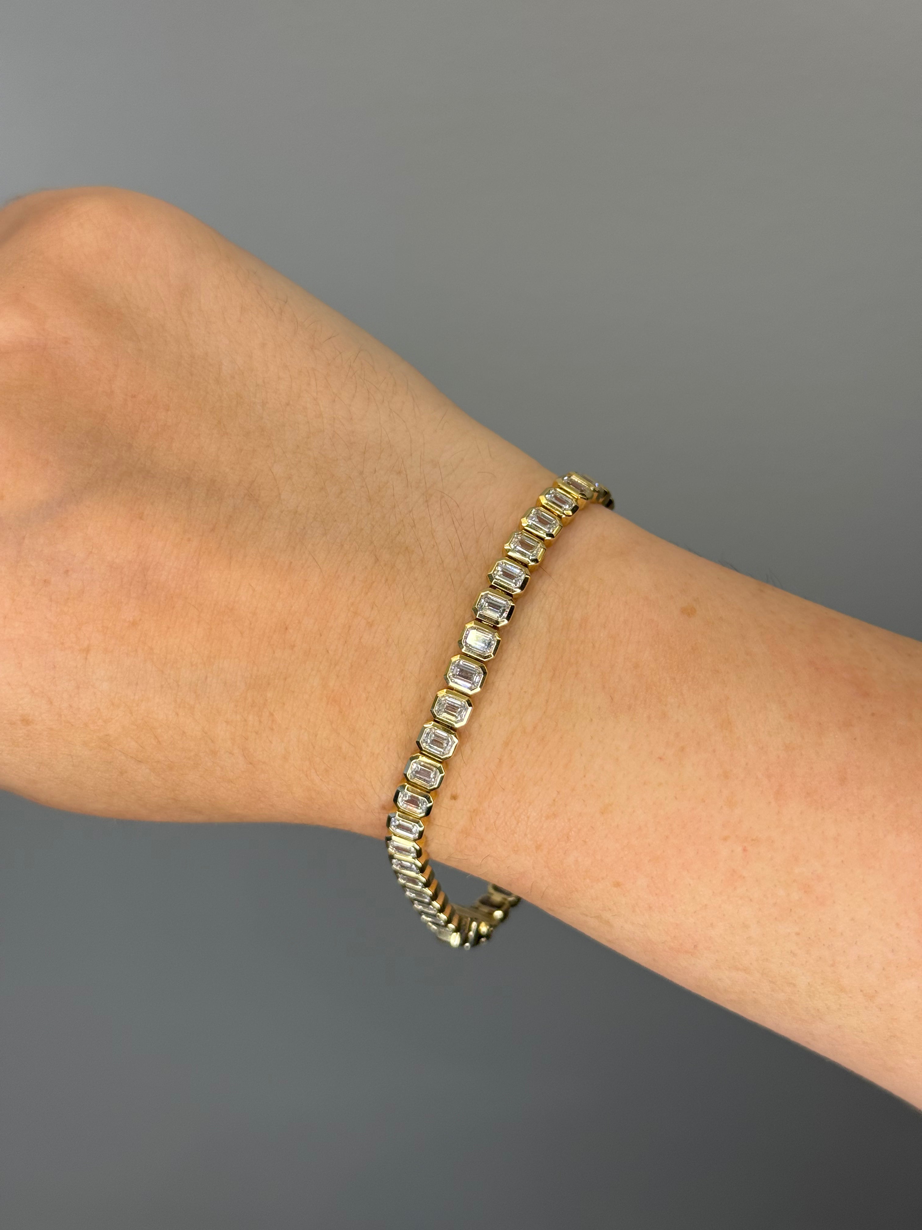 Emerald Bezel Tennis Bracelet